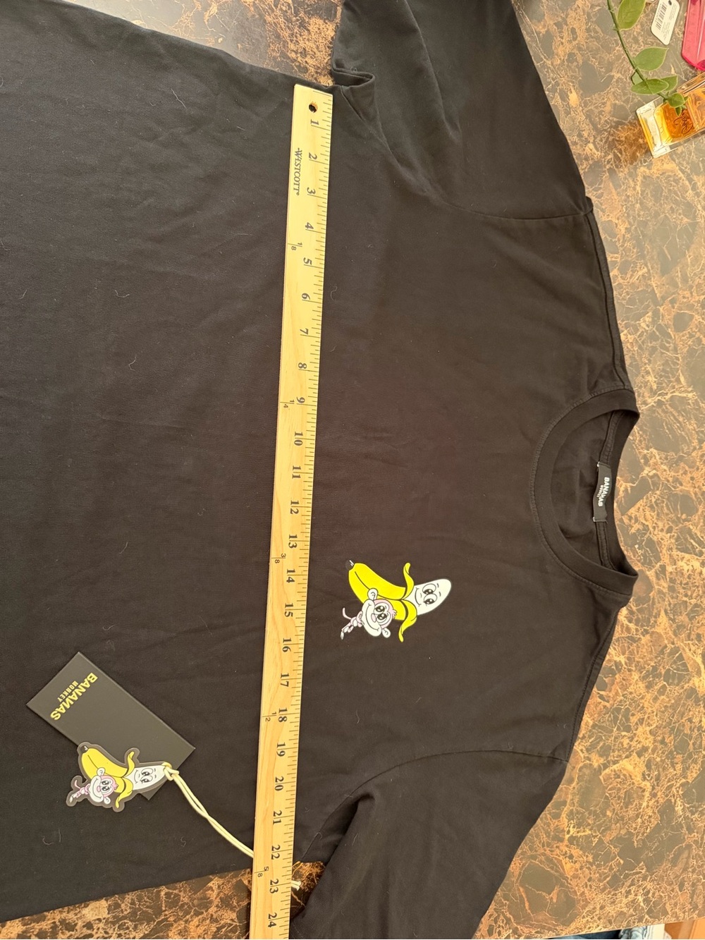 NWT Bananas Monkey Black Graphic T-Shirt XL 100% Cotton Oversized Unisex - Picture 5 of 7